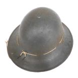 A World War II fire guards helmet, in grey, stamped MPB2-41, 32cm wide.
