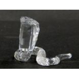 A Swarovski crystal figure of a cobra snake, 5cm high, boxed.