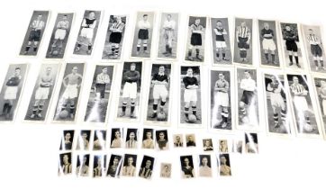 A collection of black and white footballing portraits, comprising postcards for Derby, Aston Villa a