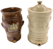 A Victorian stoneware water filter by Silicated Carbon Filter Company Battersea London, 39cm high,