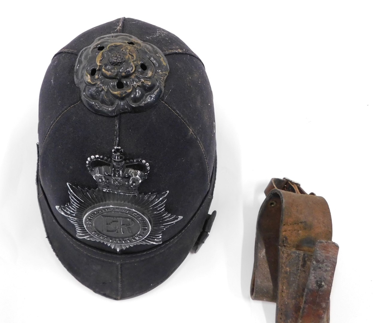 A Nottinghamshire County police helmet, together with a leather bayonet frog. - Image 3 of 3