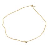 A 9ct gold flattened curb neck chain, 50cm long, 2.5g.
