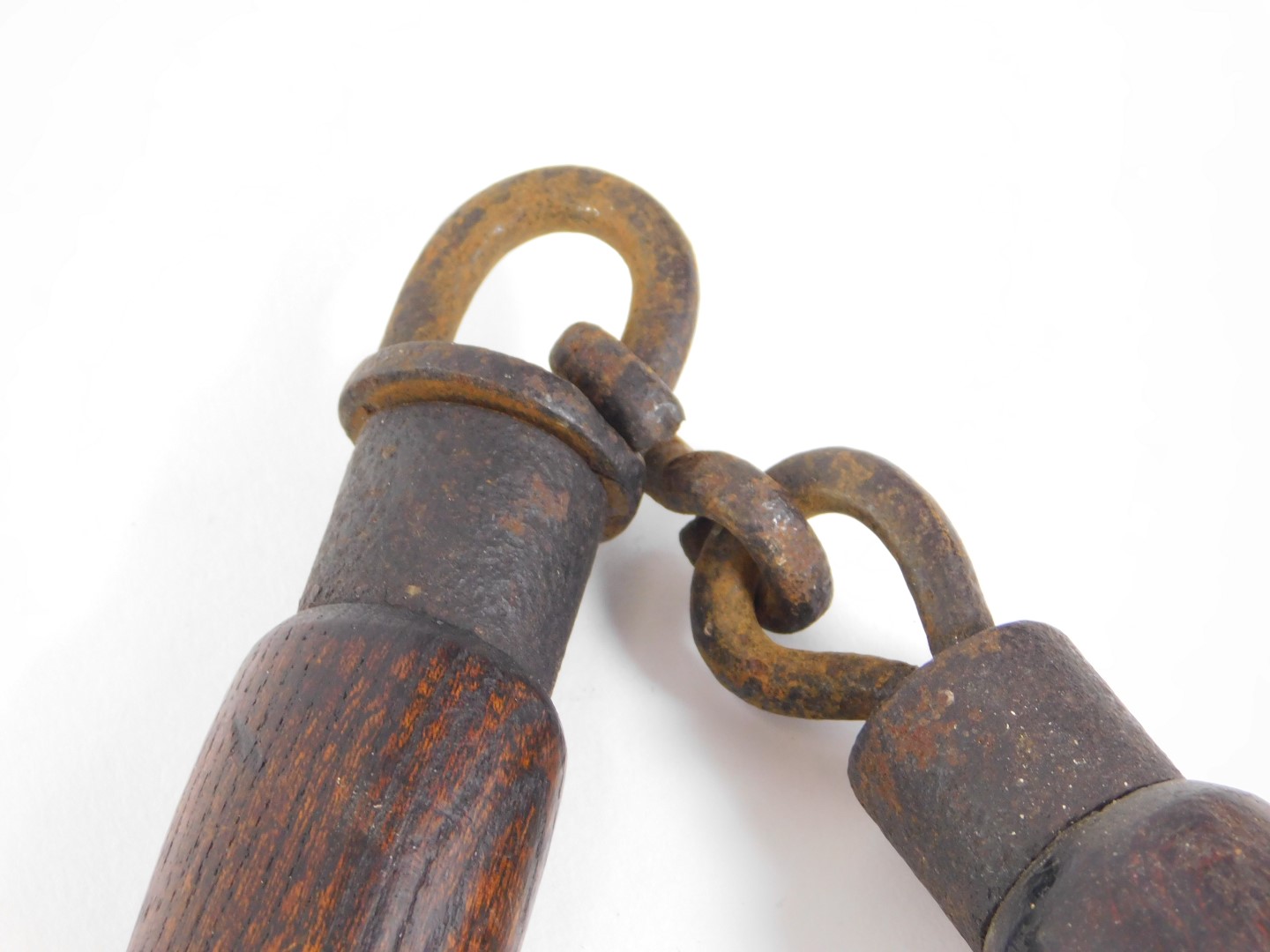 A late 19thC flail truncheon, in two parts, 63cm long. - Image 2 of 2