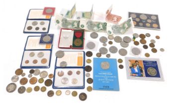 Coins and banknotes, comprising The Britain's First Decimal coin packs, 80th Birthday Queen Elizabet