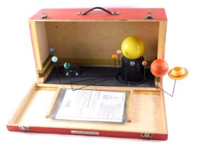 A geo safari motorised solar system and planetarium, with instructions in travel case, the case 59cm