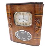 A Veritable Westminster Art Deco clock, in a walnut case, 60cm high, 48cm wide.