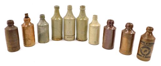 A collection of stoneware bottles, various makers, to include Littlewood Retford, Dewick & Son Retfo