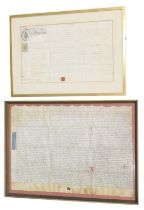 An early 18thC indenture, between a Henry Aghonby of Cumberland and a Thomas Lowry, dated 1726 and s