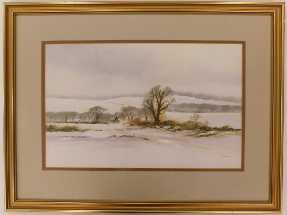 Raymond Witchard (1928-2011). Autumn/Winter landscape, watercolour, signed, 33cm x 52cm. - Bild 2 aus 4