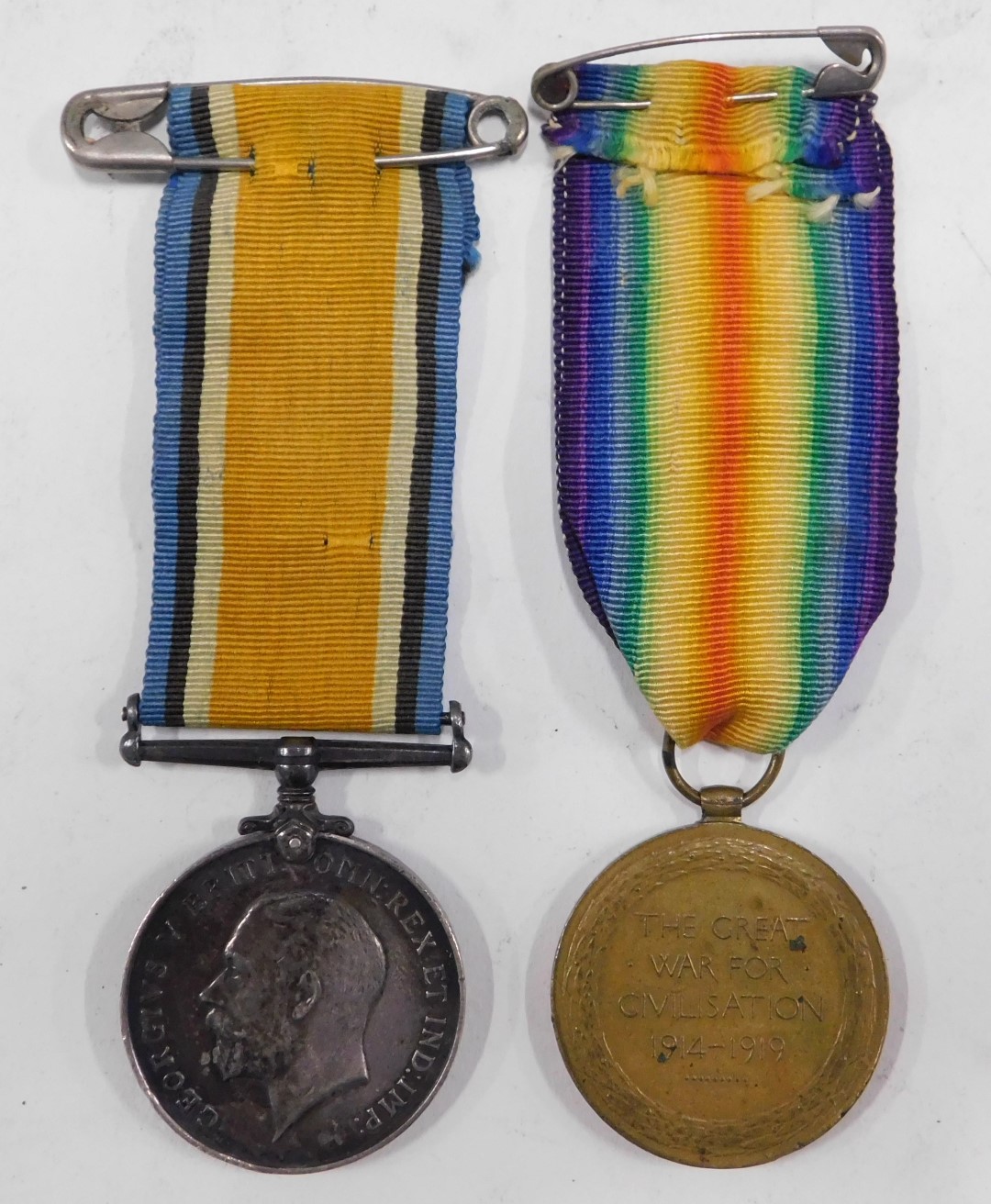 Two World War I medals, comprising The George V medal and The Great War for Civilisation medal, each - Image 2 of 2