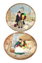 Two Royal Doulton cabinet plates, comprising The Balloon Man and the Balloon Woman, 26cm diameter. (