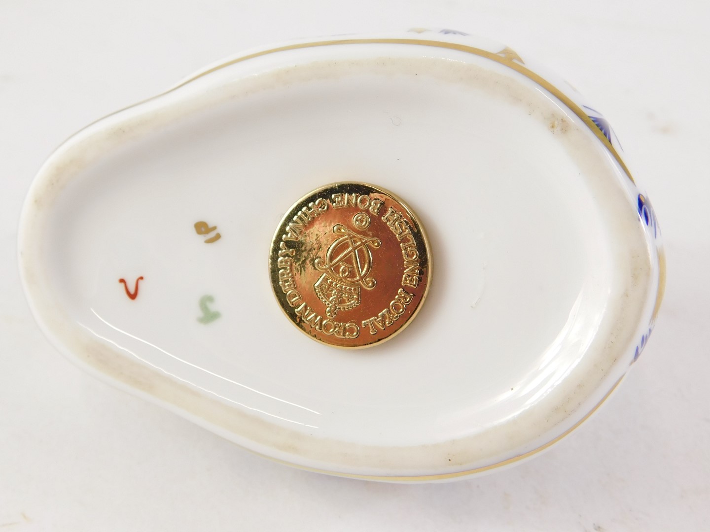 Two Royal Crown Derby paperweights, comprising Blue Tit with silvered stopper, 7cm high, and a seate - Image 2 of 2