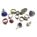 A group of Balkan/ Russian white metal and other jewellery, comprising Eastern inspired dress rings,
