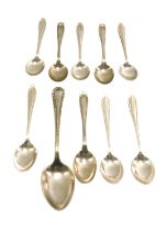 A group of silver cutlery, comprising nine Edward VII and later silver teaspoons, 3.34oz, and a plat