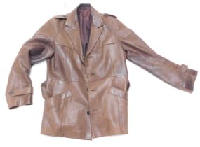 A brown Chantex leather jacket.