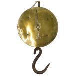A set of brass Salter hanging spring balance scales, 25cm diameter.