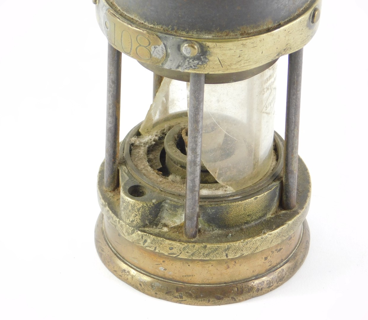 A John Davis & Son of Derby mining safety lamp, type 2, 26cm high. (Glass AF) - Image 2 of 3
