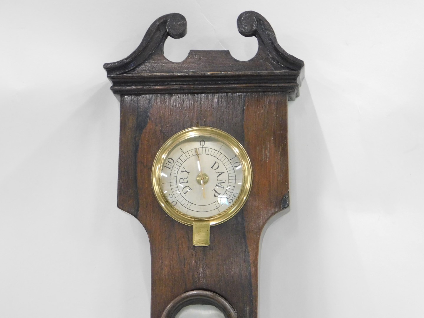 A 19thC barometer, in rosewood case with silvered dial, thermometer, etc., 99cm high. - Bild 2 aus 3