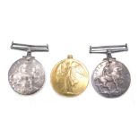 Three World War I medals, comprising two George V 1914-18, various awards, a Civilisation medal awar