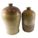 A large stoneware four gallon flagon for G Chambers of Newark, 46cm high, and a smaller flagon stamp