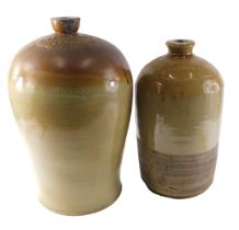 A large stoneware four gallon flagon for G Chambers of Newark, 46cm high, and a smaller flagon stamp