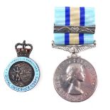 Two Royal Observe Corps awards, comprising The Elizabeth II Regina Observer Corps medal inscribed Ob