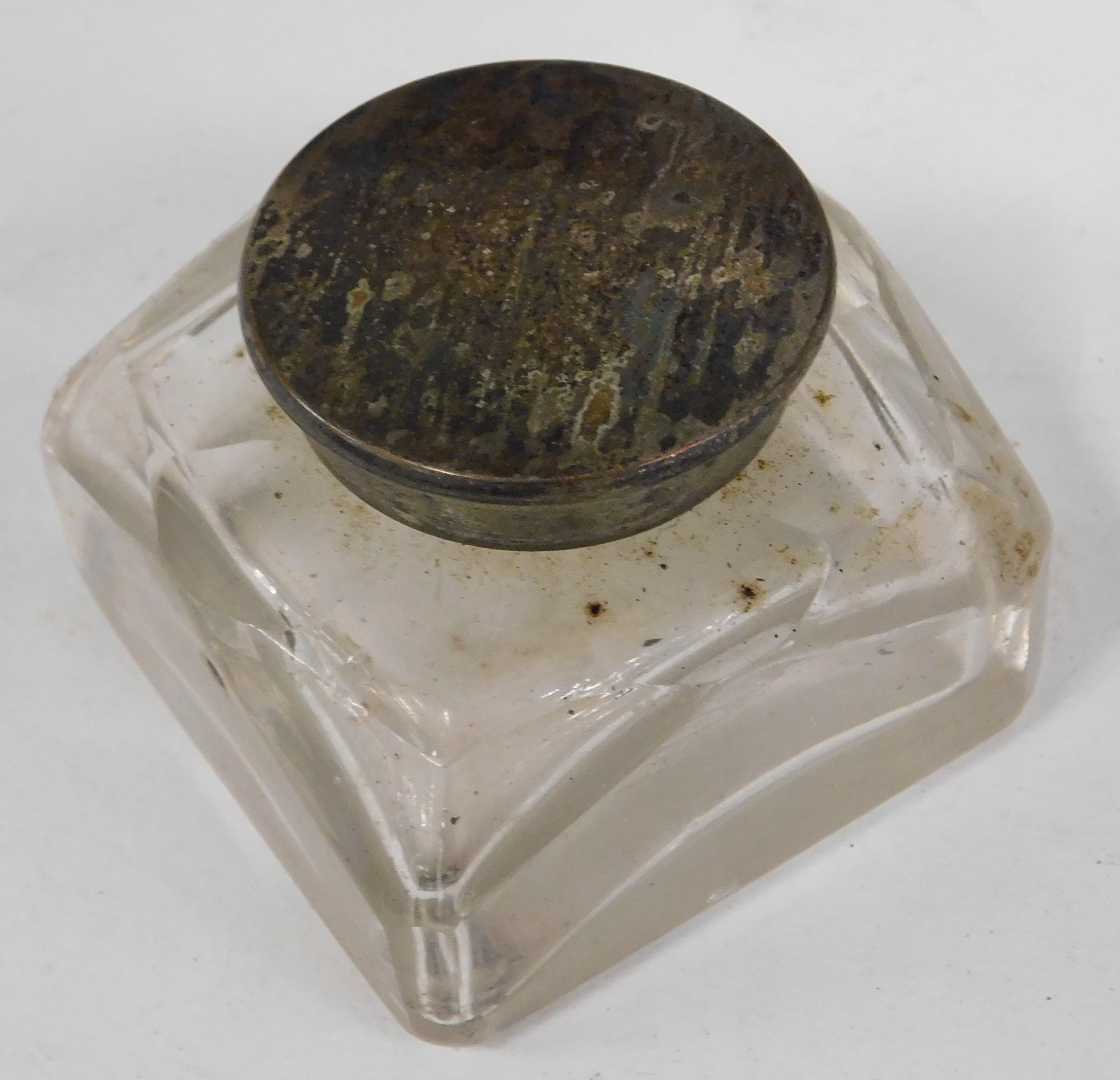 A Victorian walnut and ebonised writing slope, the rectangular top with vacant mother of pearl carto - Image 2 of 3