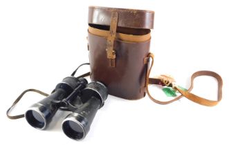 A pair of German WWII binoculars, stamped with the eagle and ARTL, 7x50 BEH35487KF, 22cm high, in as
