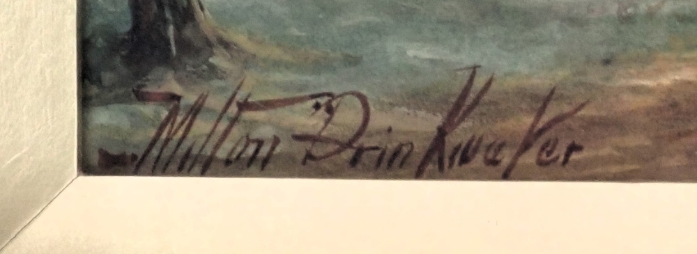 Albert Milton Drinkwater (fl.1880-1910). Old Castle, Richmond, watercolour, signed, gilt plaster fra - Image 3 of 6