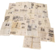 A quantity of newspapers, dating from the 1960s and 70s, to include Sheffield Post, Yorkshire Herald