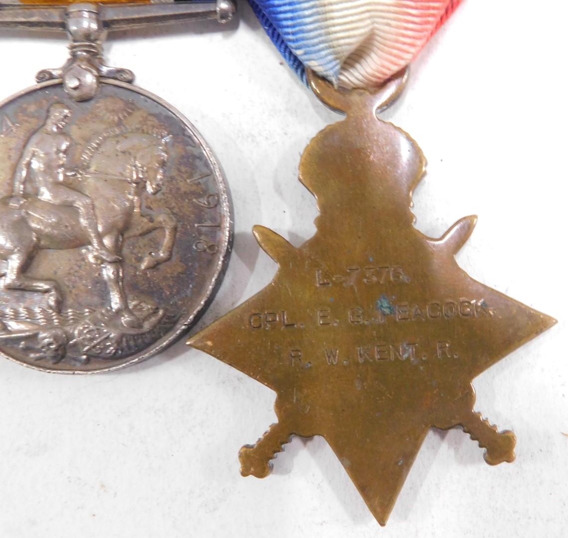 A World War I medal group, comprising 14-15 Star, George V medal, Great War for Civilisation medal, - Image 3 of 4