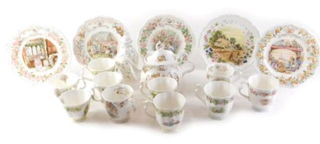 A quantity of Royal Doulton Bramley Hedge ceramics, to include plates, cups, etc. (AF)