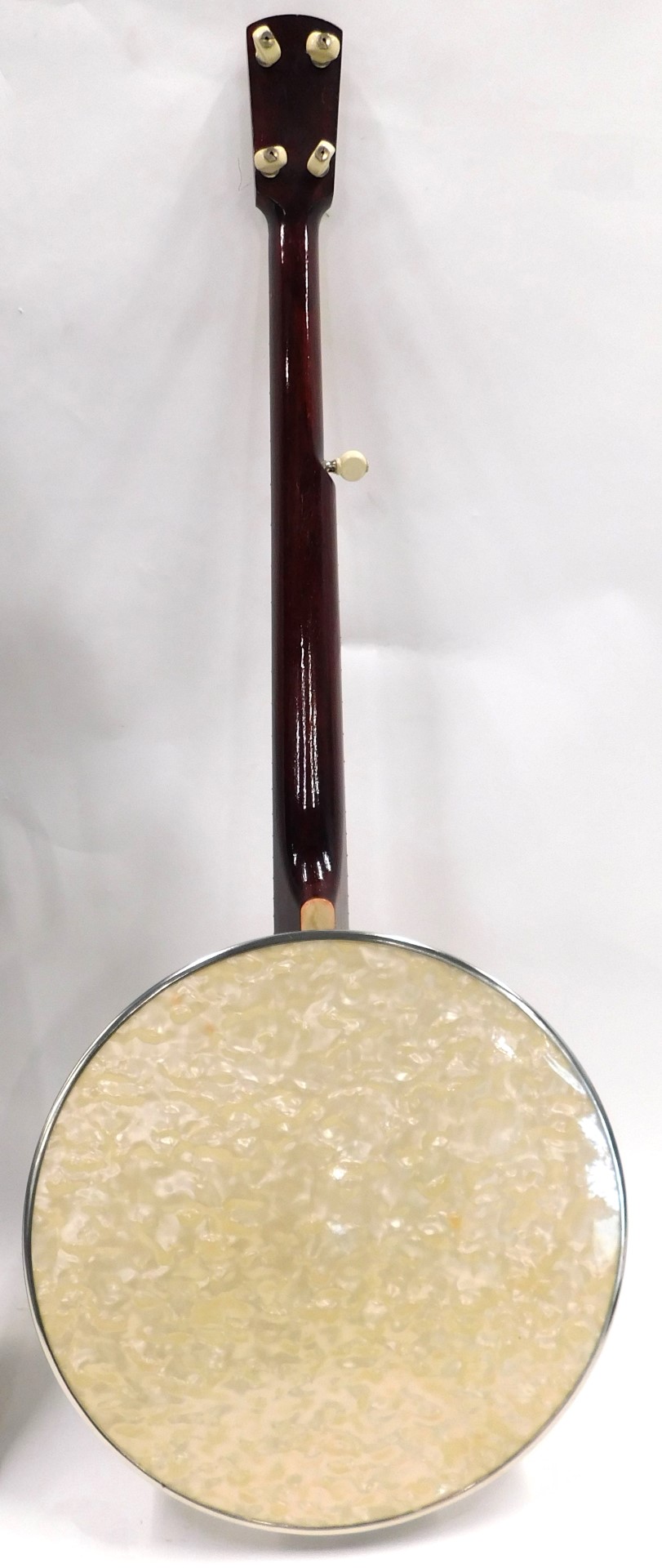 A B&S Master of London Ivory Queen banjo, with a simulated mother of pearl finger board, sides and b - Image 5 of 6