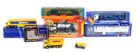 A quantity of Diecast trucks, to include a Britain's milk marque tankard, Corgi super hauler, Corgi