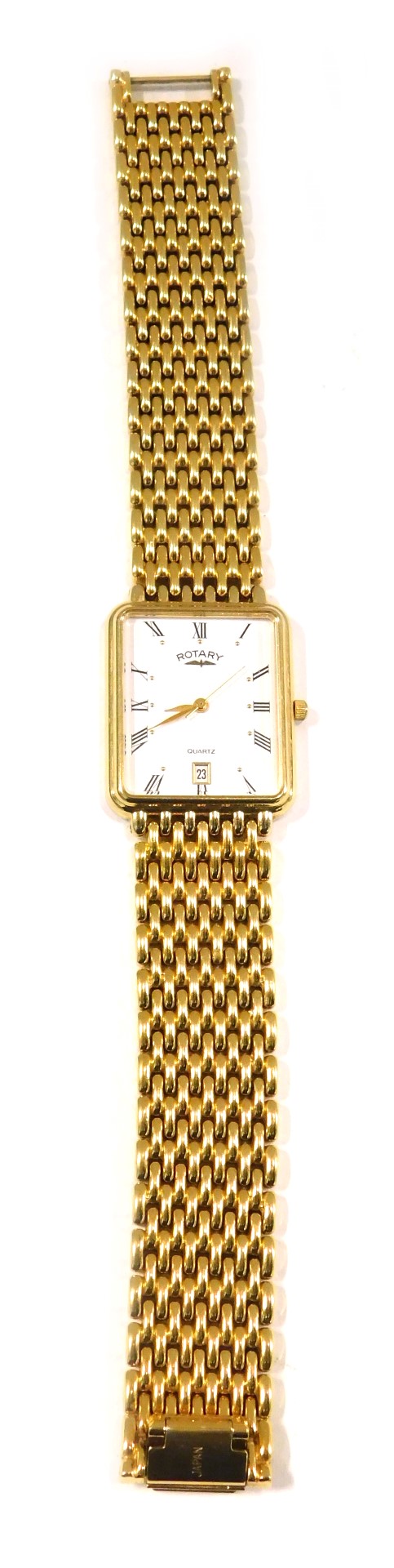 A Rotary gentleman's wristwatch, the rectangular white faced dial, with Roman numerals and date aper - Image 2 of 4