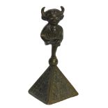 A Harrison and Co Limited of Lincoln brass statue, formed as the Lincoln Imp, on triangular base, 12