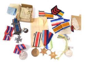 A collection of World War II and later medals, comprising two George VI medals, unawarded, a 39-45 S