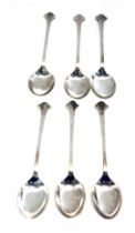 A set of six Edward VII silver spade top teaspoons, maker CB, Sheffield 1901, 2oz.