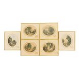 A set of six Le Blond prints, comprising The Sherry Seller, The Pet Rabbits, Learning to Ride, Moon