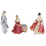 Three Doulton figures, comprising a Royal Doulton Southern Belle, HN2229, 19cm high, a Petite Ladies
