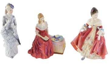 Three Doulton figures, comprising a Royal Doulton Southern Belle, HN2229, 19cm high, a Petite Ladies