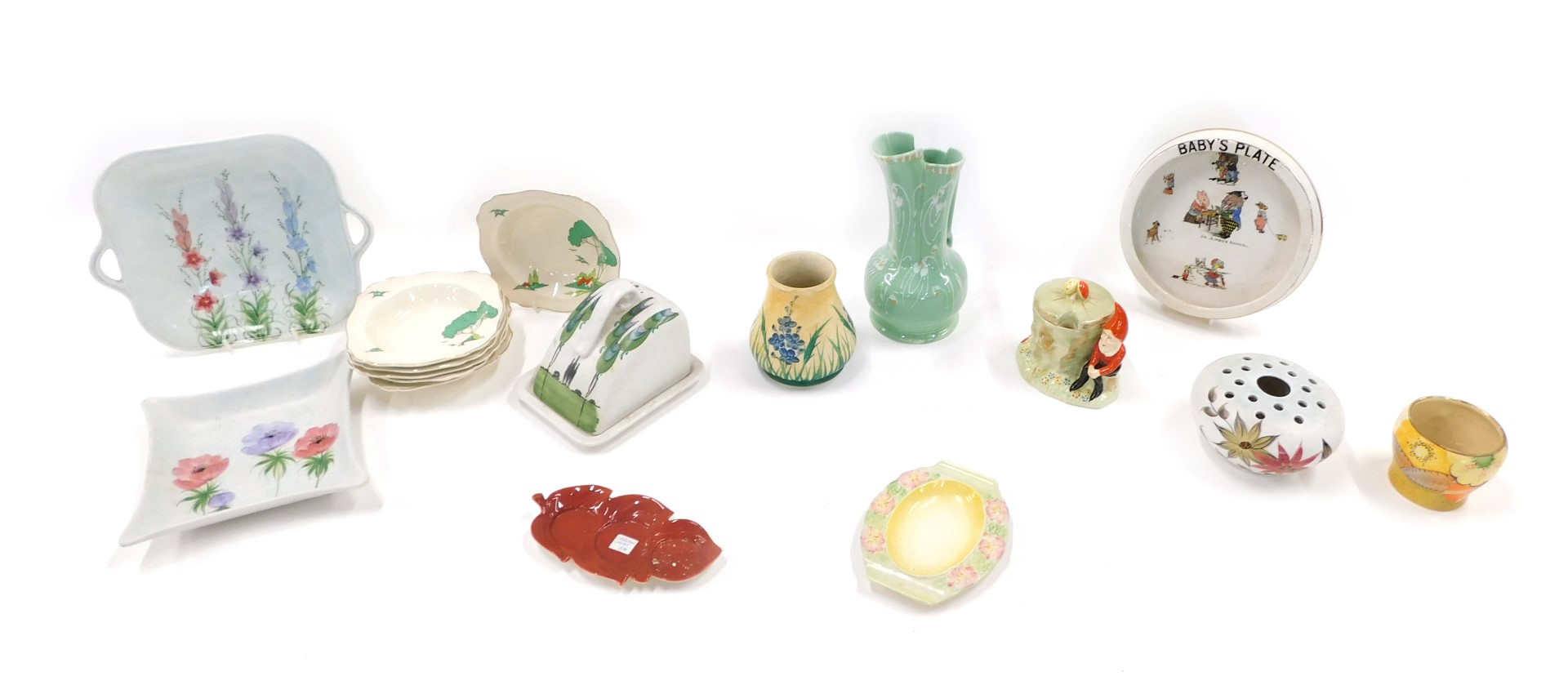 Various items of E. Radford Art Deco ceramics and other similar items.