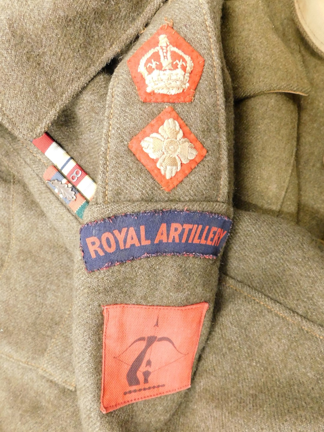 A Royal Artillery green dress uniform, an RHA waistcoat and pair of trousers, with various badges an - Image 4 of 4