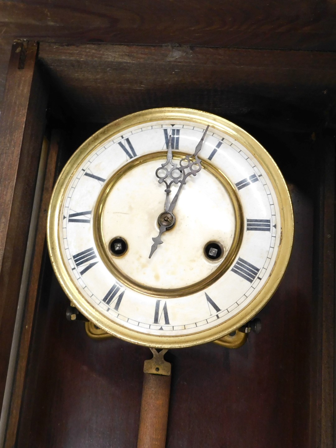 A Vienna wall clock, in walnut case, 77cm high. (AF) - Image 2 of 2