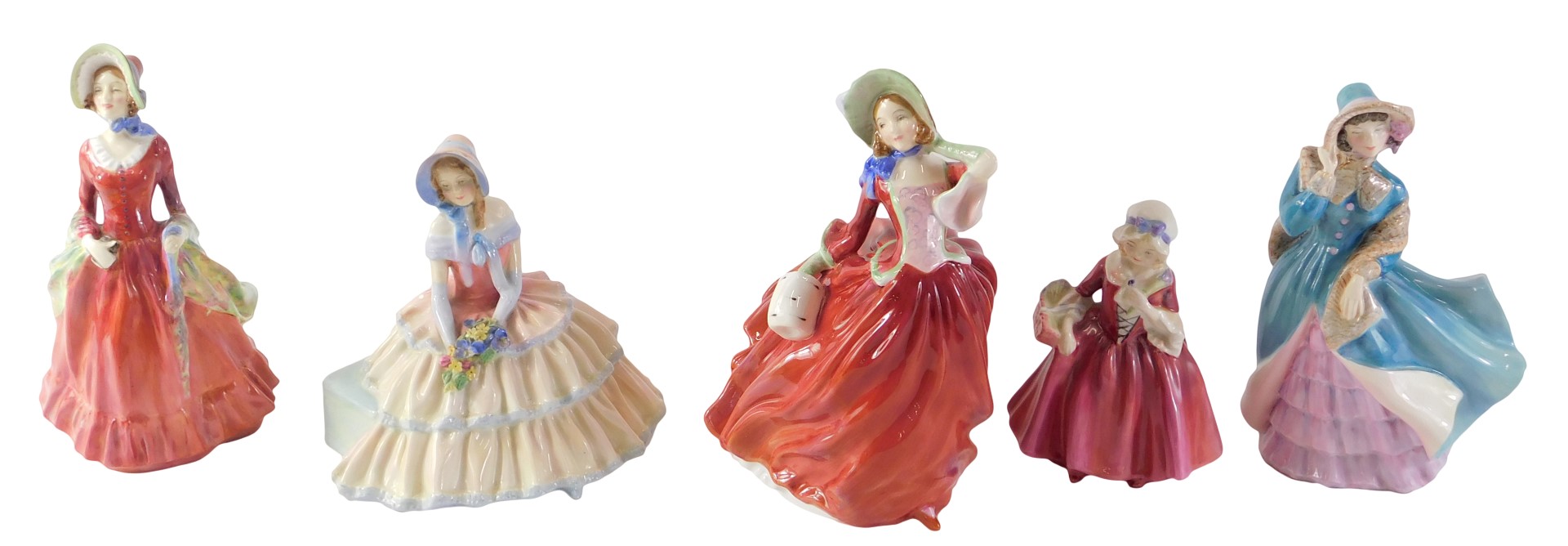 Four large Royal Doulton ladies, comprising Day Dreams, Delphine, Sabbath Morn, Autumn Breeze, and a