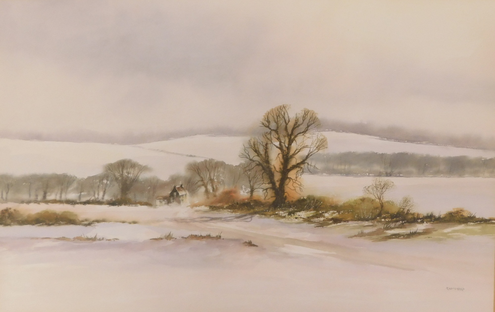 Raymond Witchard (1928-2011). Autumn/Winter landscape, watercolour, signed, 33cm x 52cm.