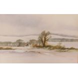 Raymond Witchard (1928-2011). Autumn/Winter landscape, watercolour, signed, 33cm x 52cm.