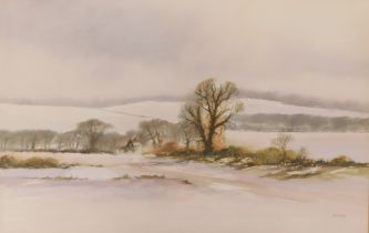 Raymond Witchard (1928-2011). Autumn/Winter landscape, watercolour, signed, 33cm x 52cm.