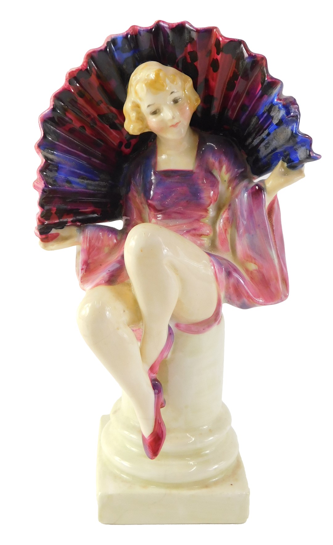 A Royal Doulton figure of Angela, seated on pedestal, marked to underside, 19cm high, potted by Doul