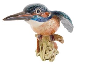 A Beswick kingfisher, seated on reeds, 14cm high.